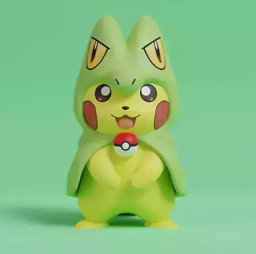 Pokemon - Pikachu Treecko Cosplay  Free 3D print model