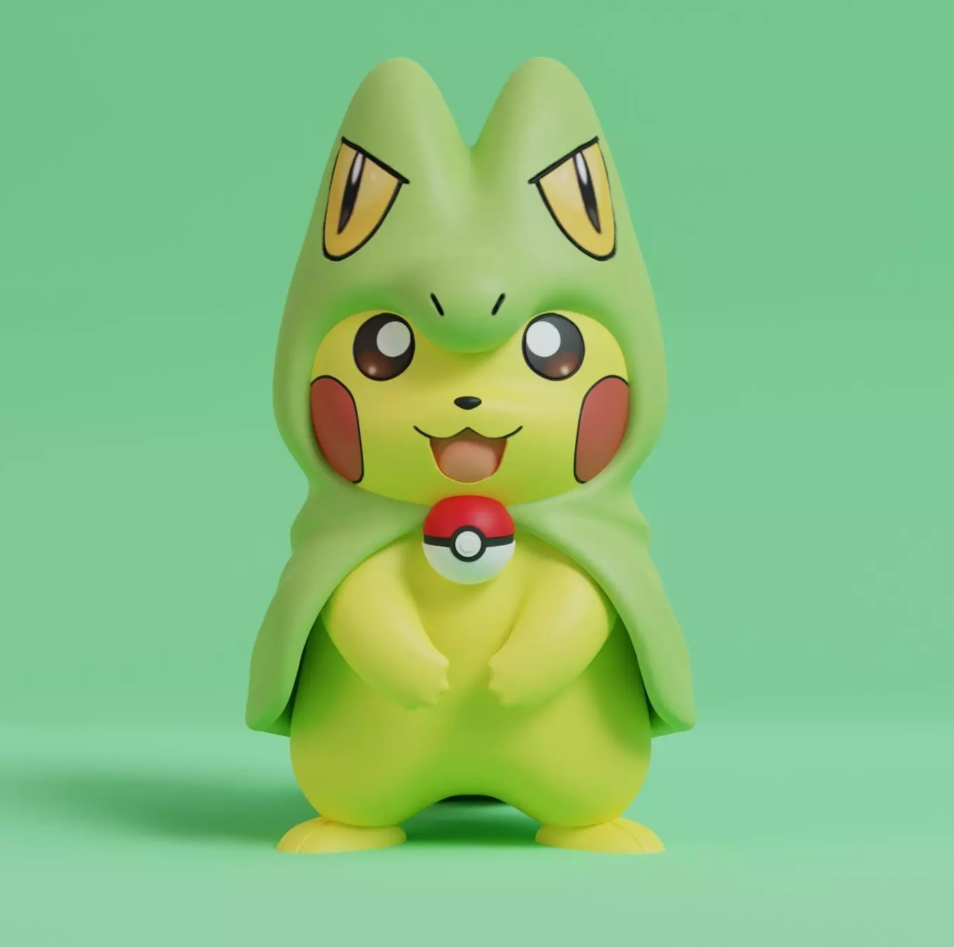 Pokemon - Pikachu Treecko Cosplay  Free 3D print model_0