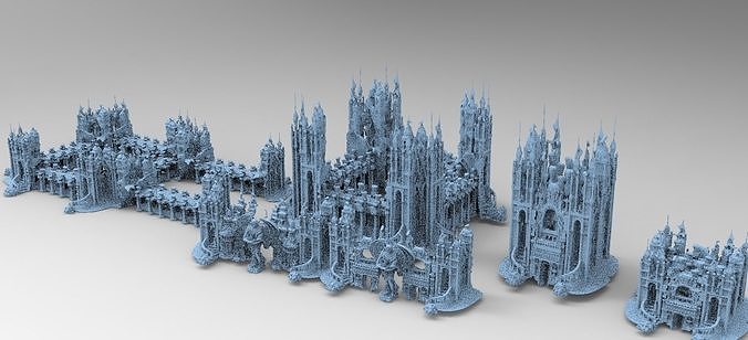 Ancient temple Stone temple Kit bash 3D model