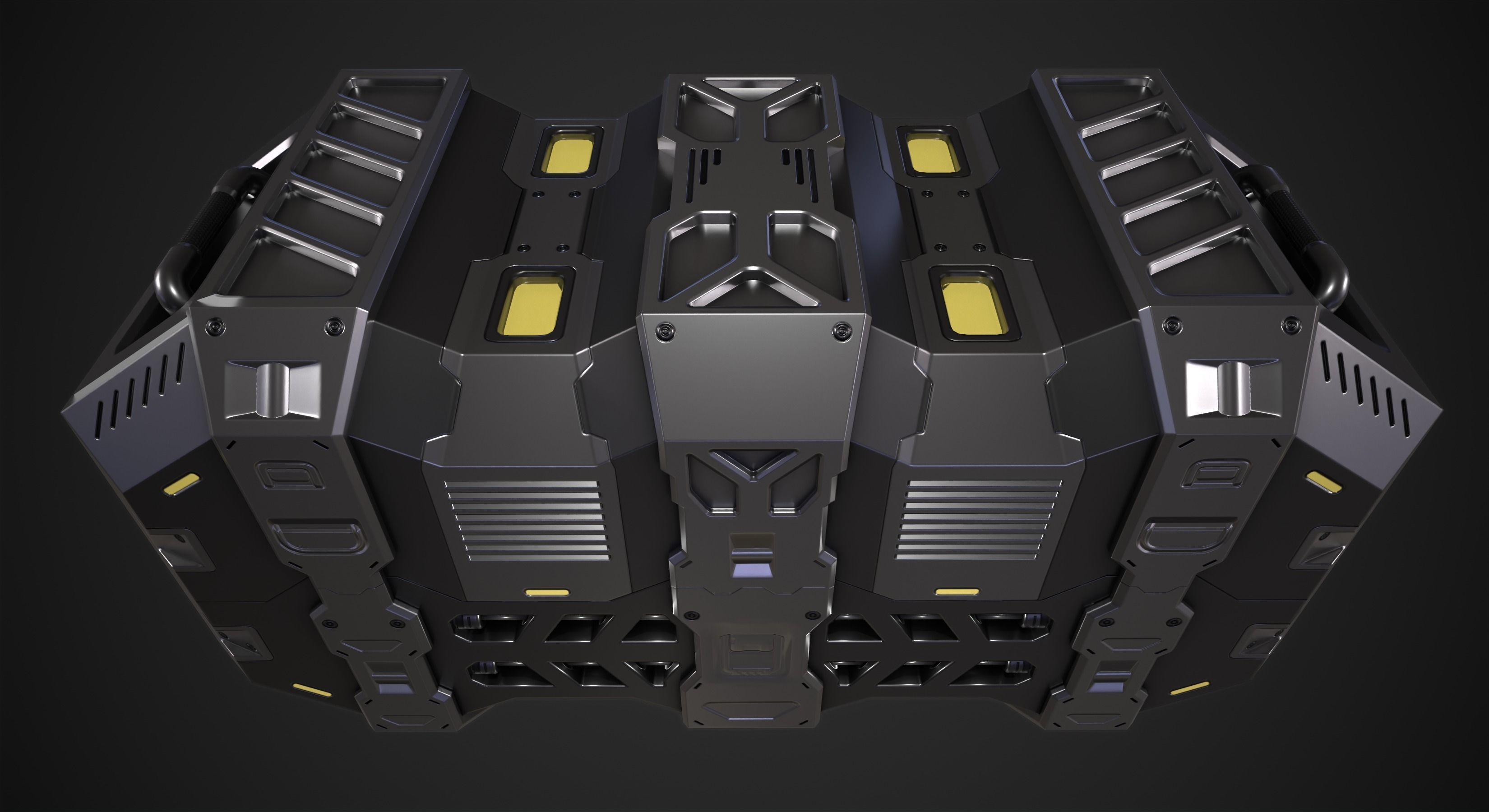 Sci-fi Crate Low-poly 3D model_7