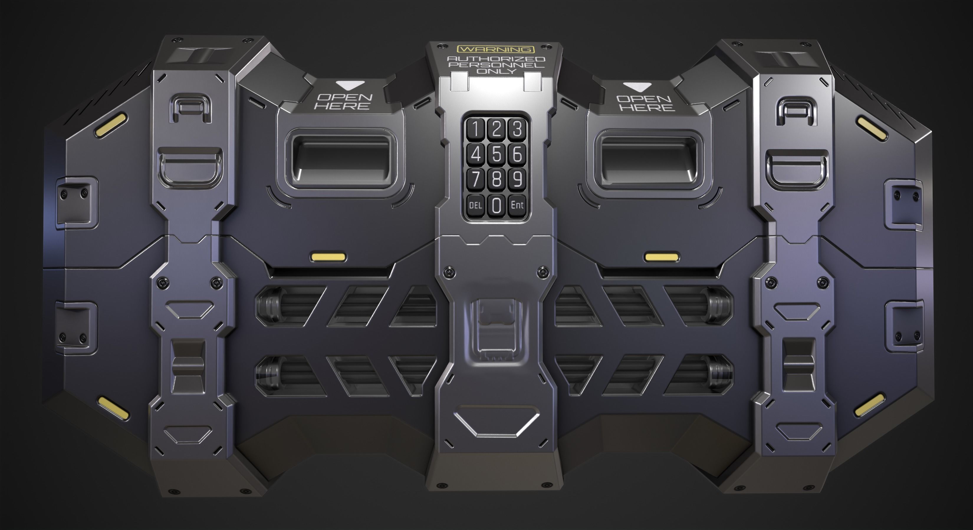 Sci-fi Crate Low-poly 3D model_9