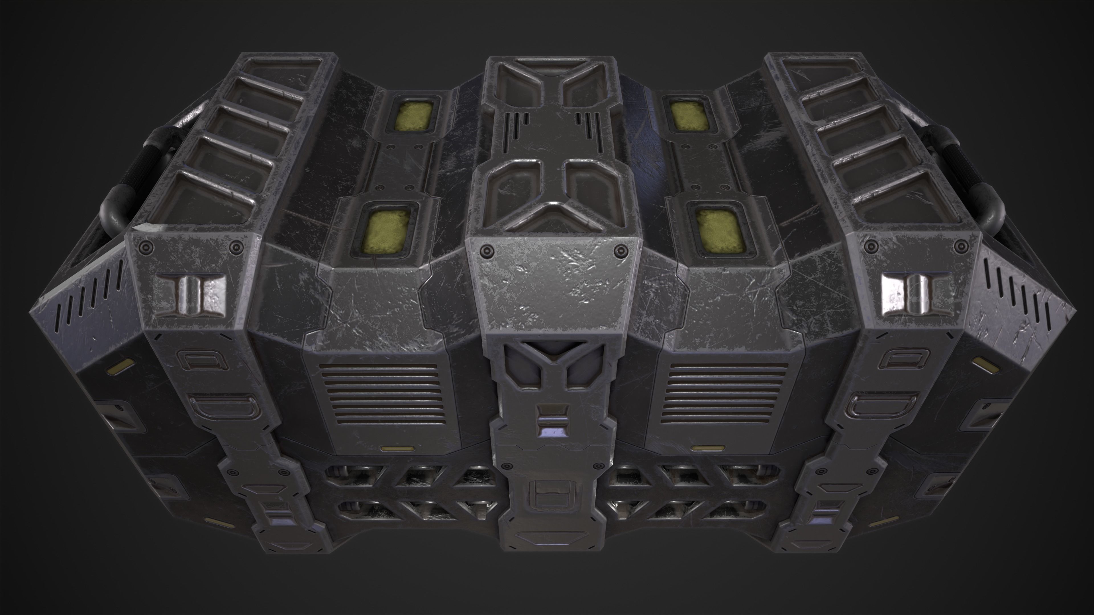 Sci-fi Crate Low-poly 3D model_8