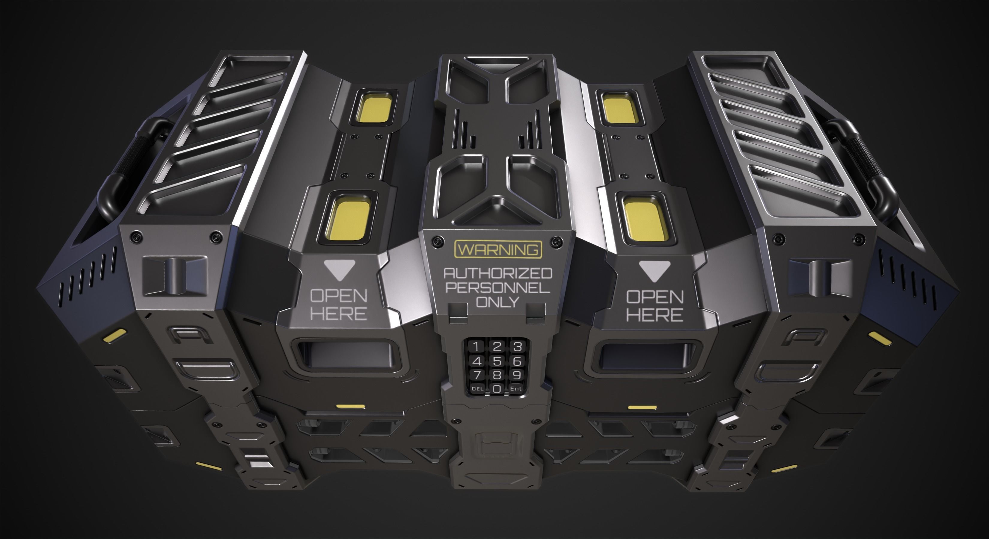 Sci-fi Crate Low-poly 3D model_5