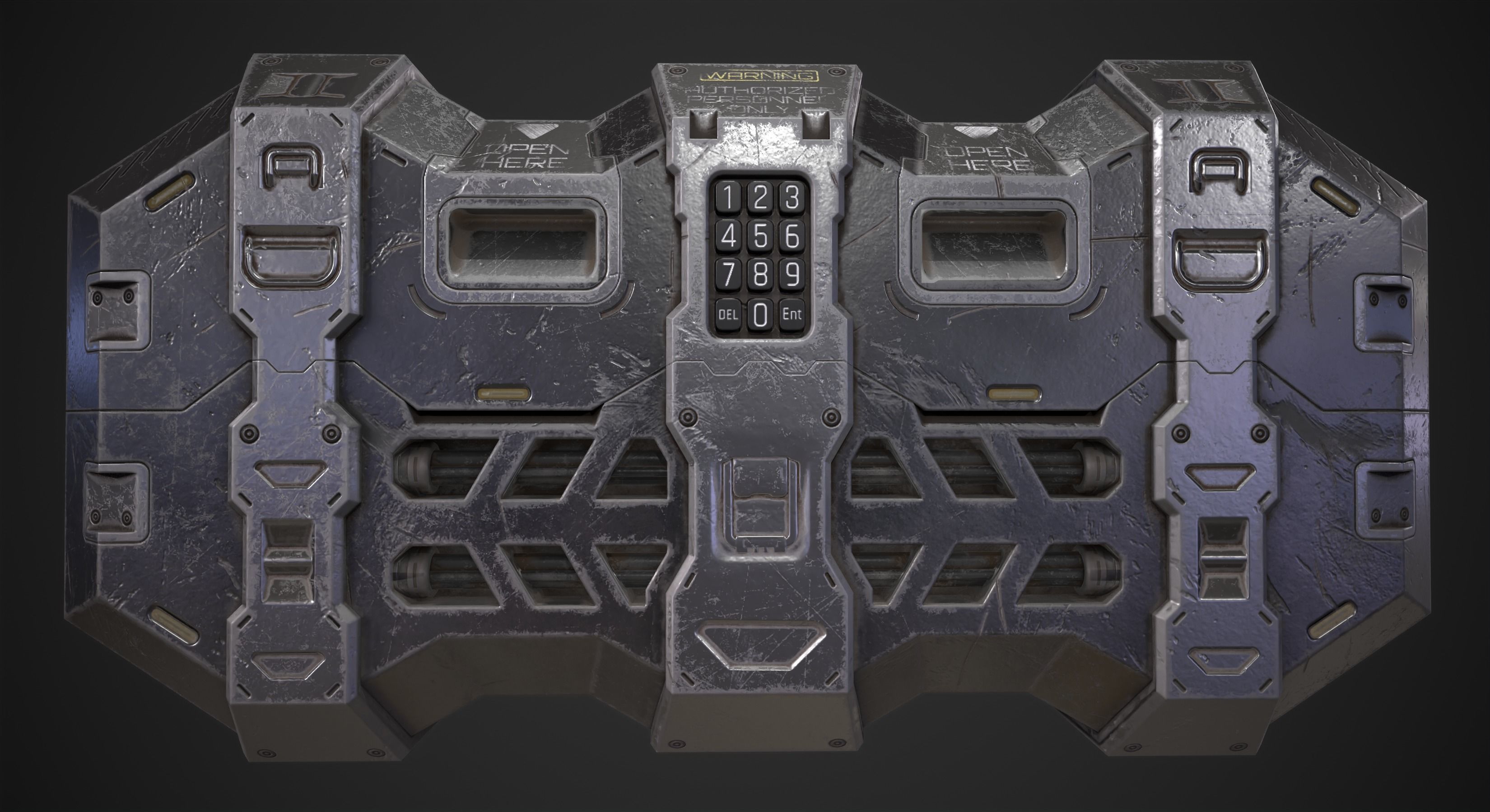 Sci-fi Crate Low-poly 3D model_10
