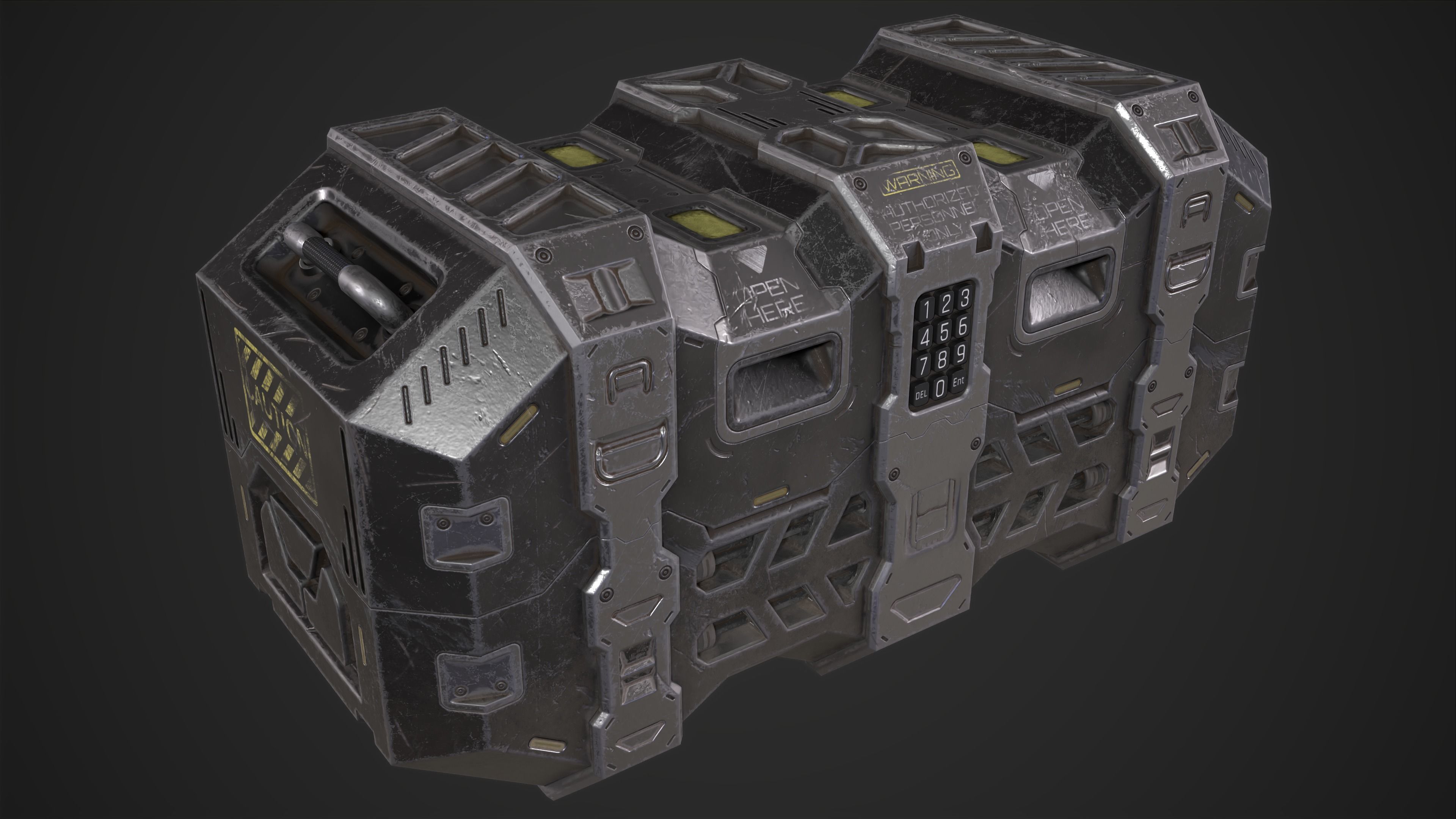 Sci-fi Crate Low-poly 3D model_3