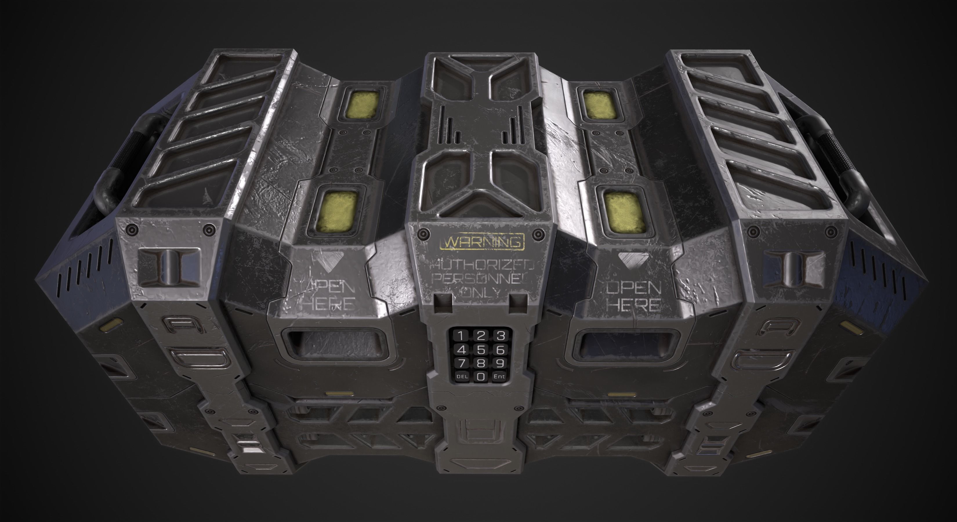 Sci-fi Crate Low-poly 3D model_6