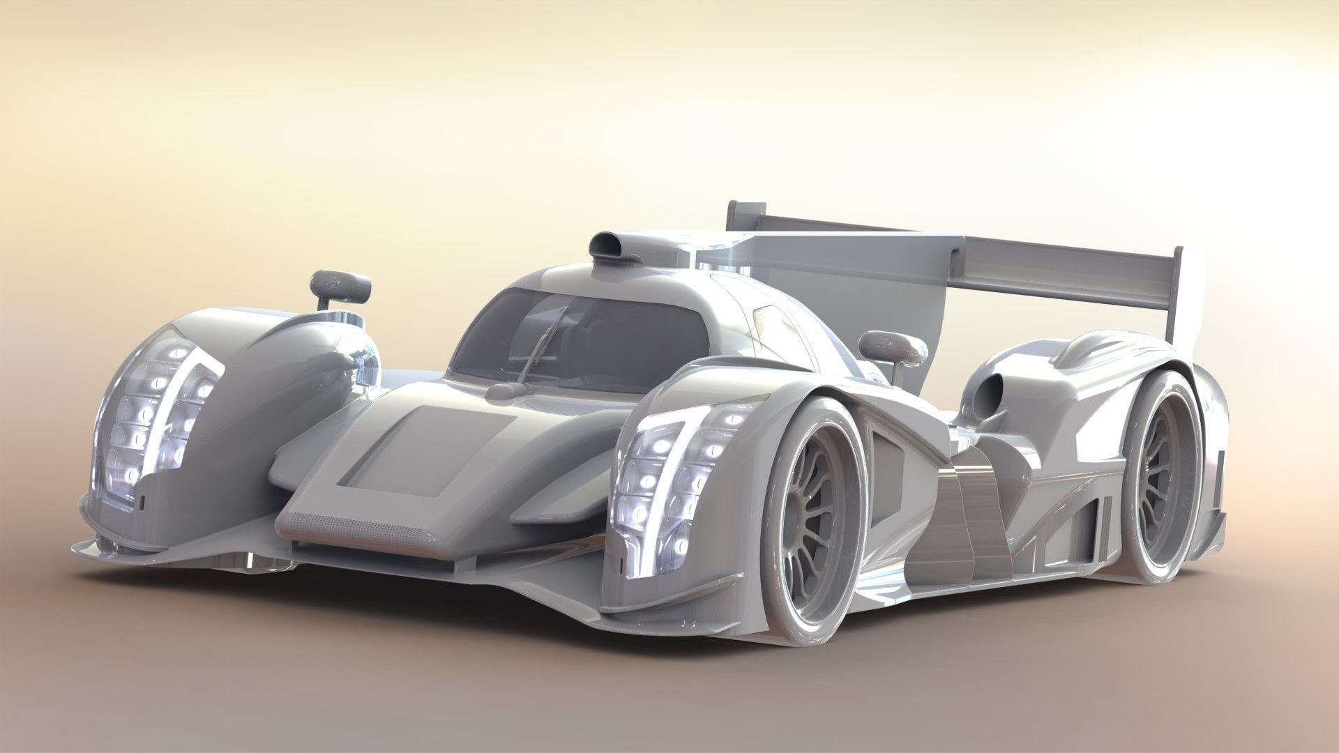 HIGH DETAIL Audi LeMans Race Car - 6 Parts for 3D Printing  3D print model_6
