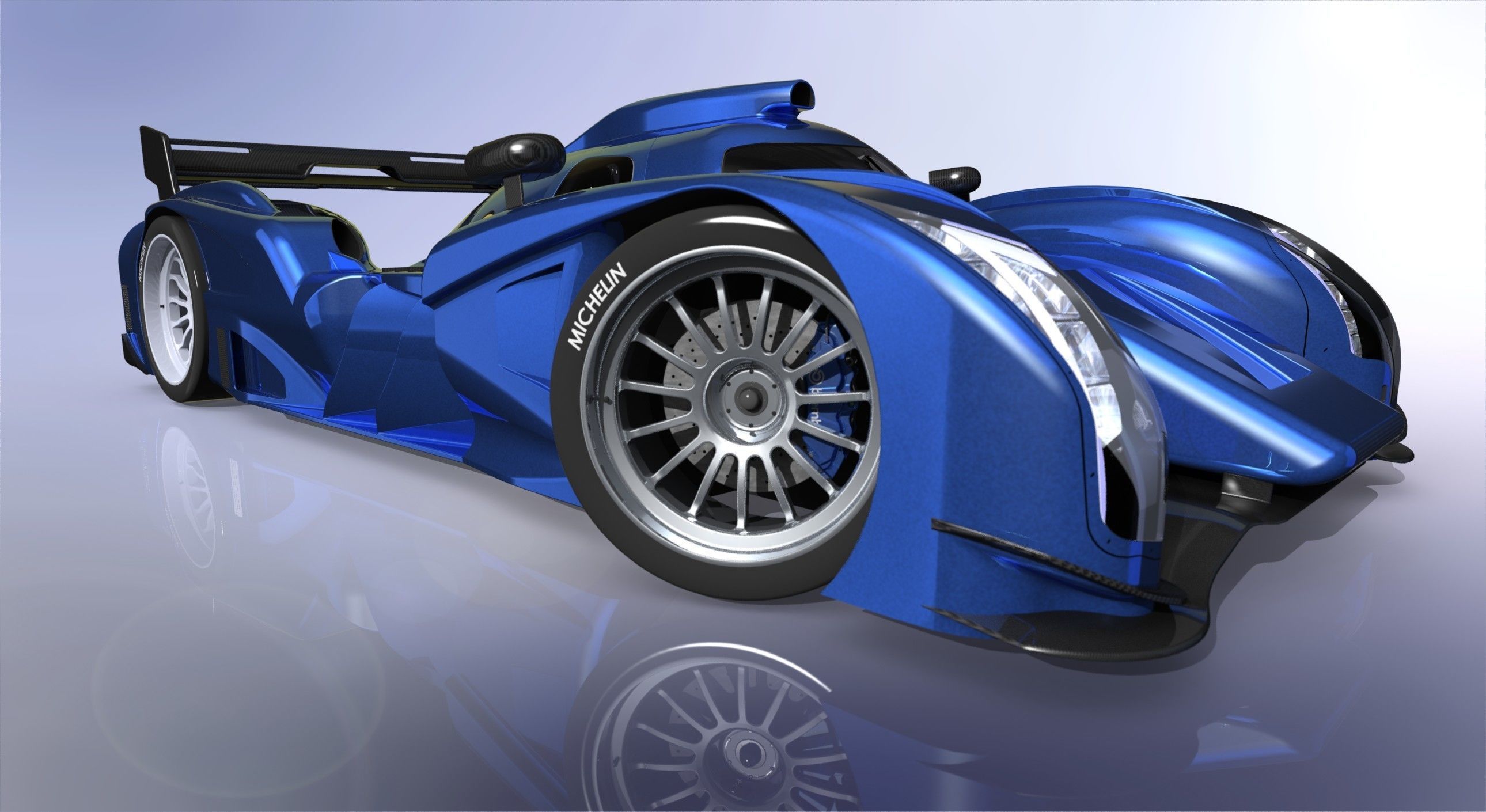 HIGH DETAIL Audi LeMans Race Car - 6 Parts for 3D Printing  3D print model_2