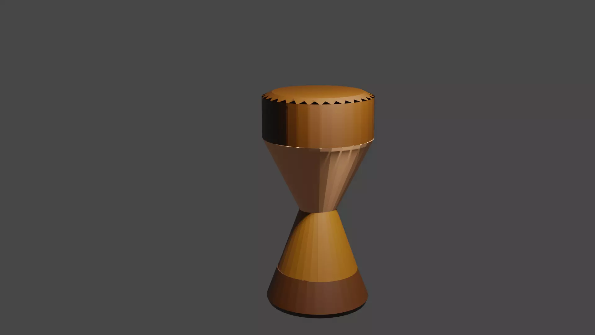 Egyptian drum Low-poly 3D model_0