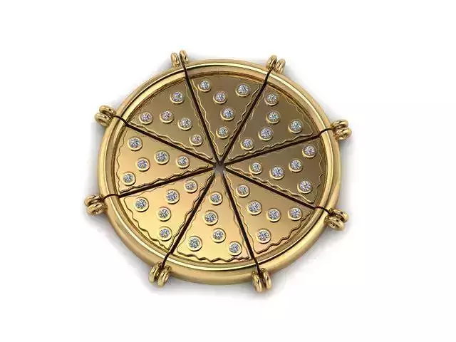 Solid Gold Pizza Charm