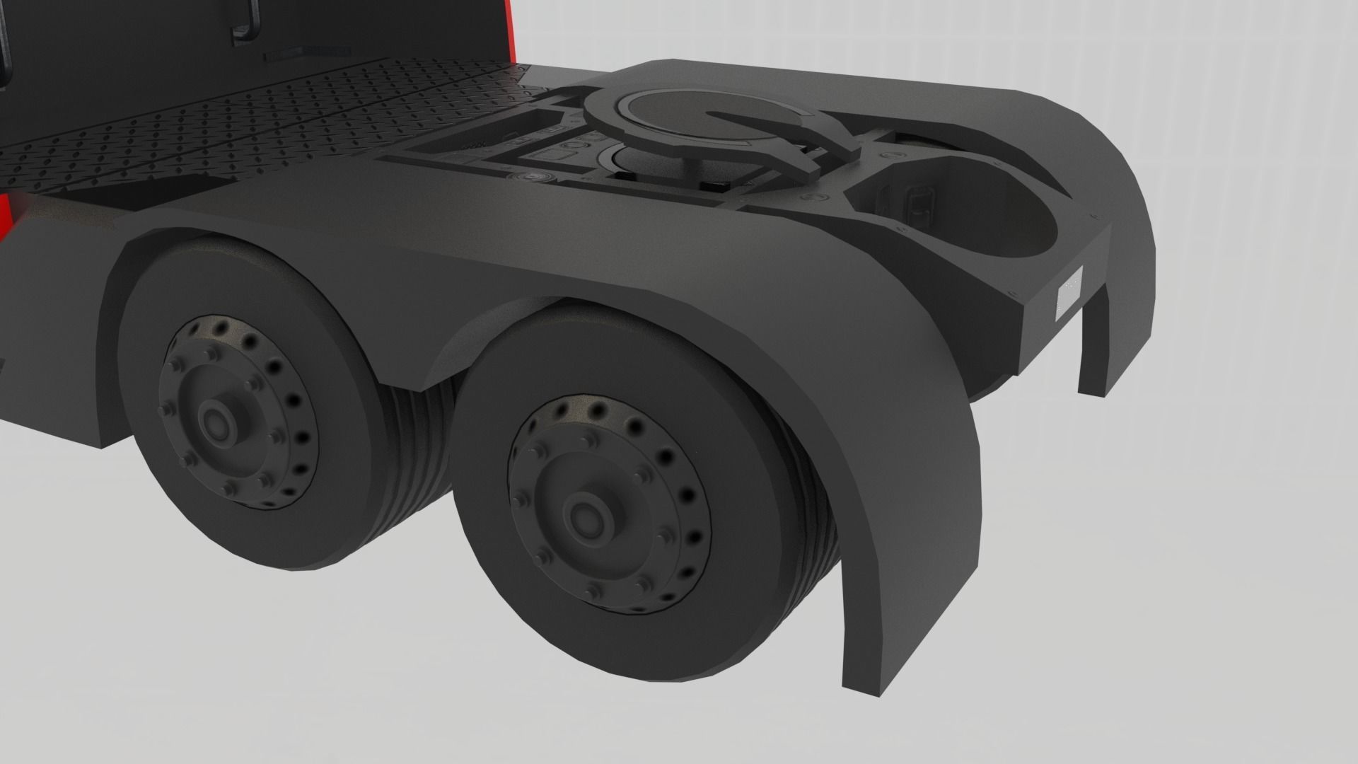 Low-Poly Electric Semi Truck - Tesla Daycab Tractor Truck 2018 Low-poly 3D model_12