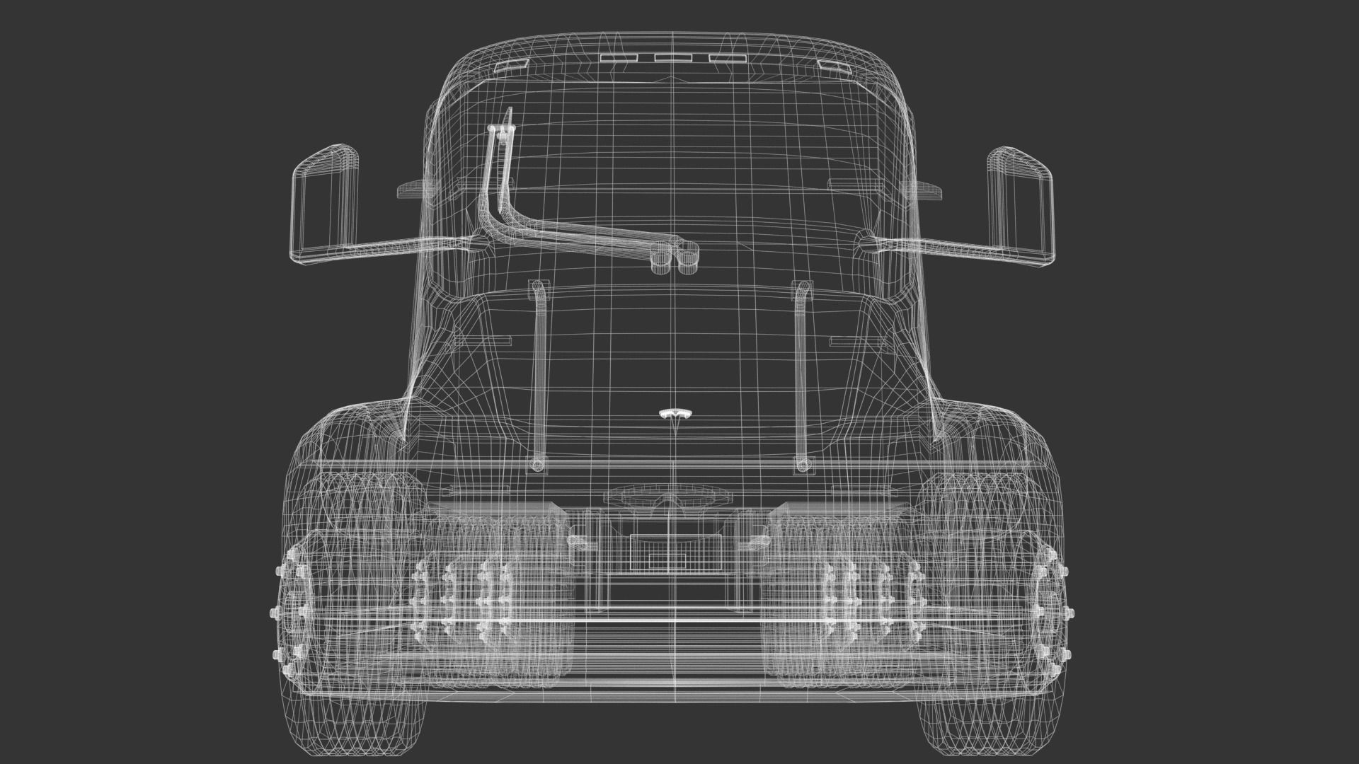 Low-Poly Electric Semi Truck - Tesla Daycab Tractor Truck 2018 Low-poly 3D model_15