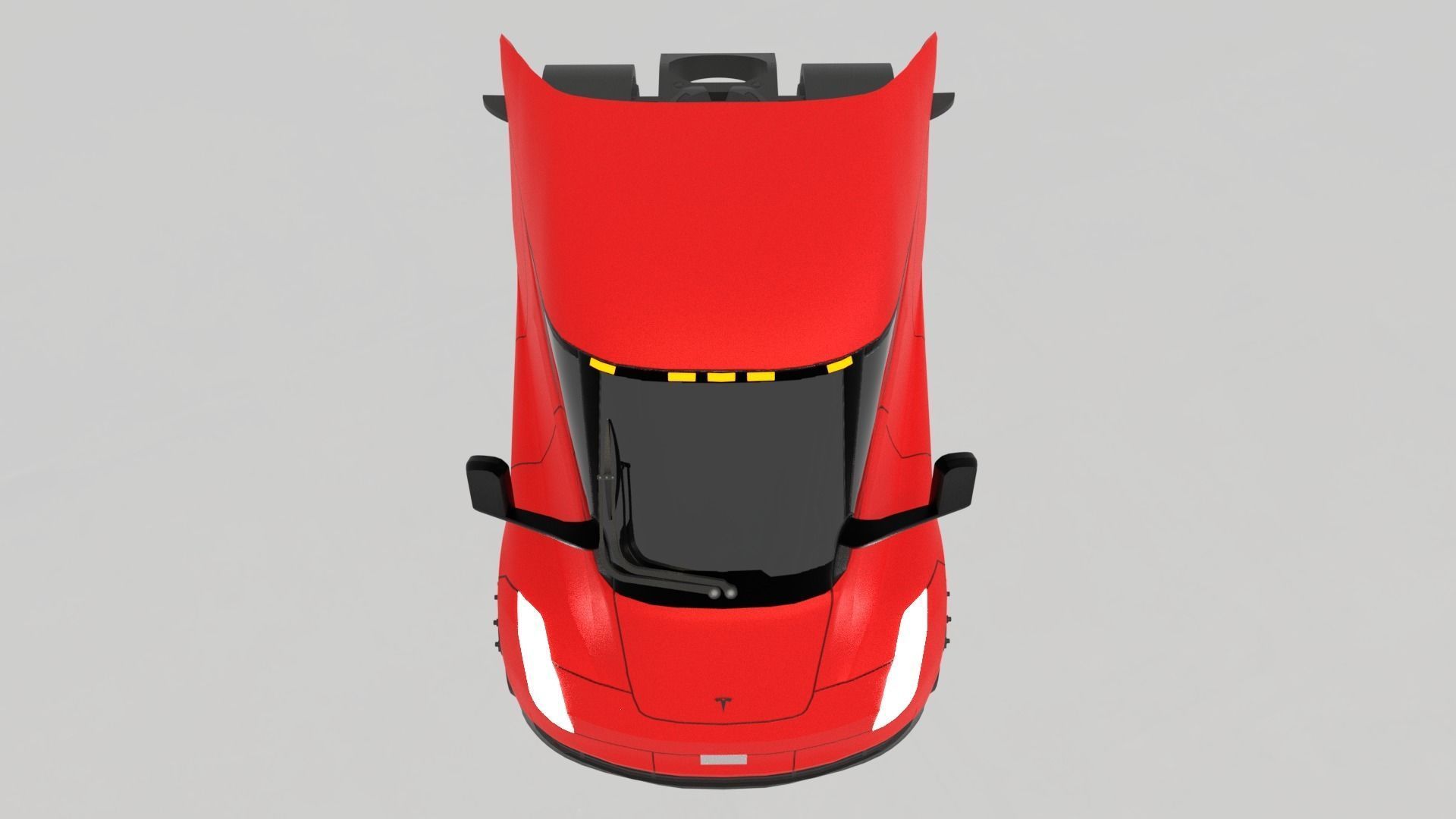 Low-Poly Electric Semi Truck - Tesla Daycab Tractor Truck 2018 Low-poly 3D model_9