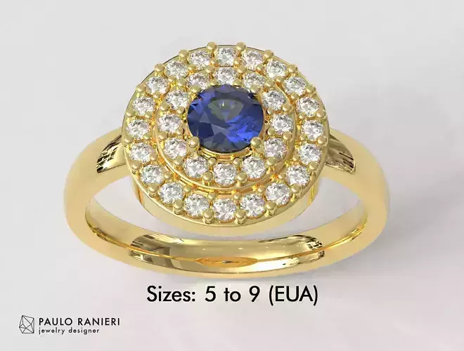 Gemstone Ring 3D print model