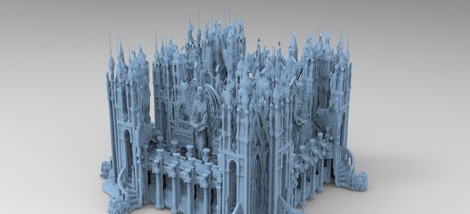 Dark Ancient temple Stone temple 3 3D model