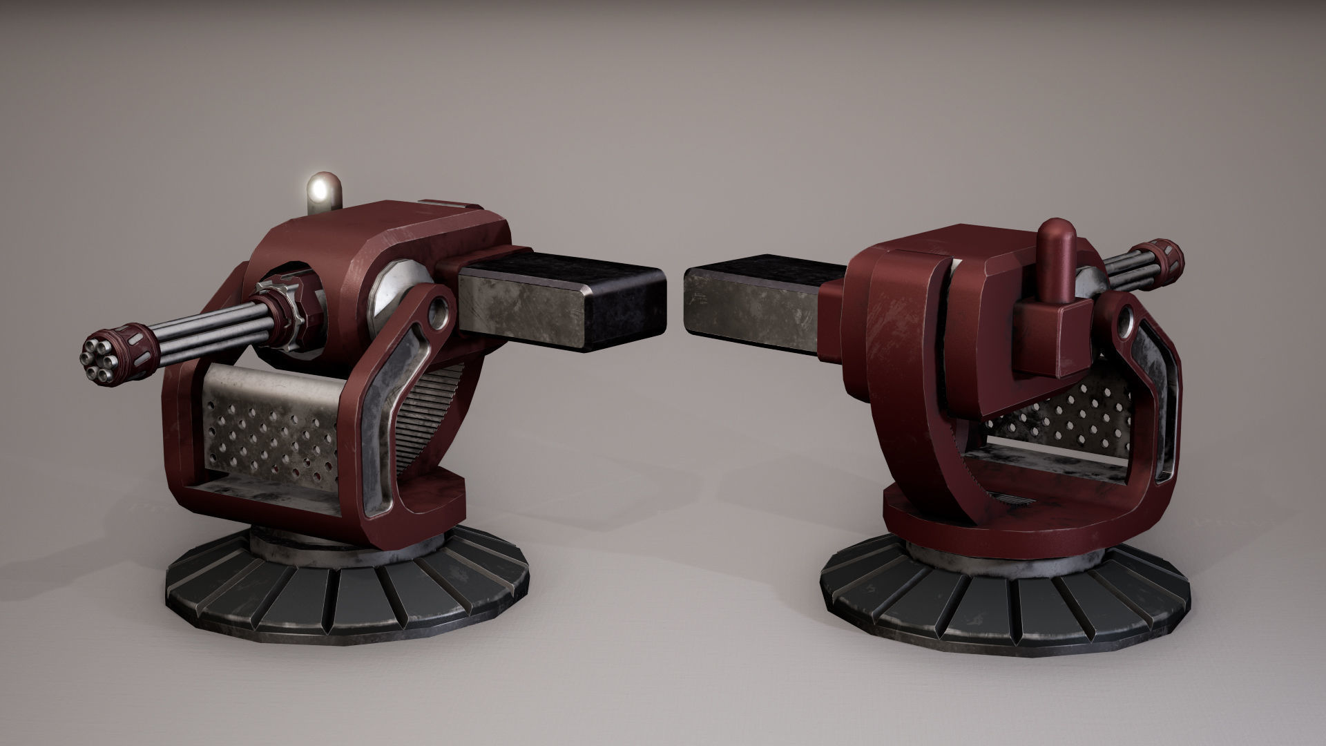 Modular turret Low-poly 3D model_7