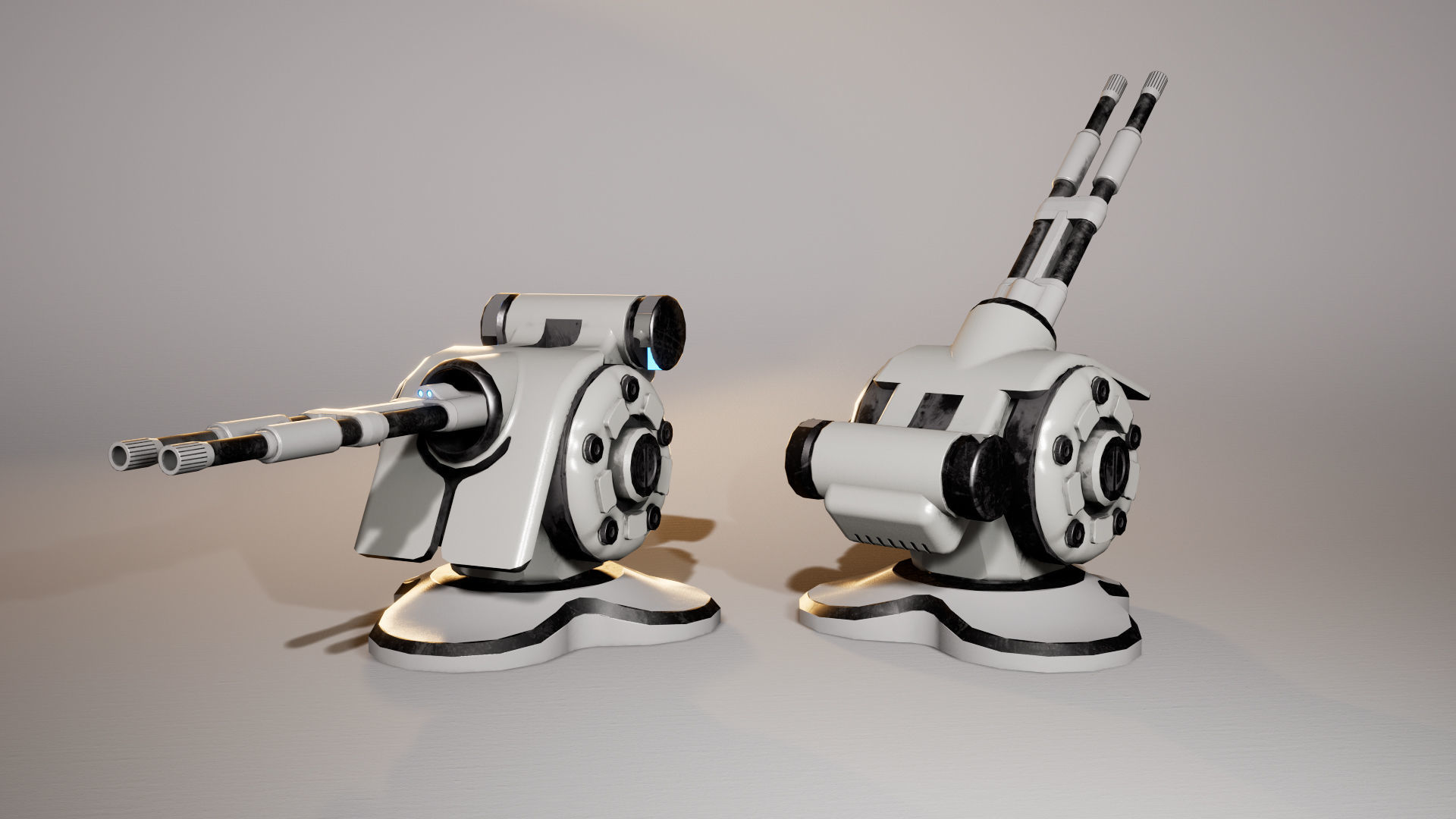 Modular turret Low-poly 3D model_8