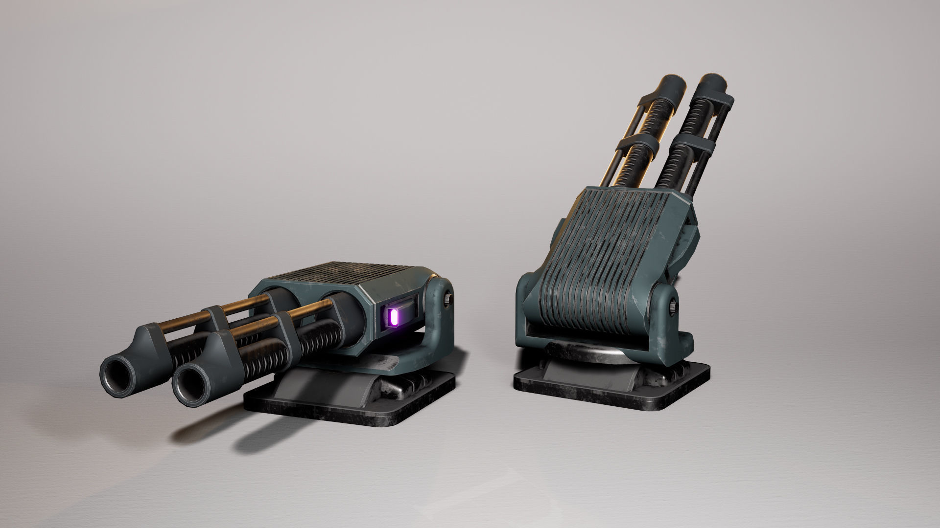 Modular turret Low-poly 3D model_15