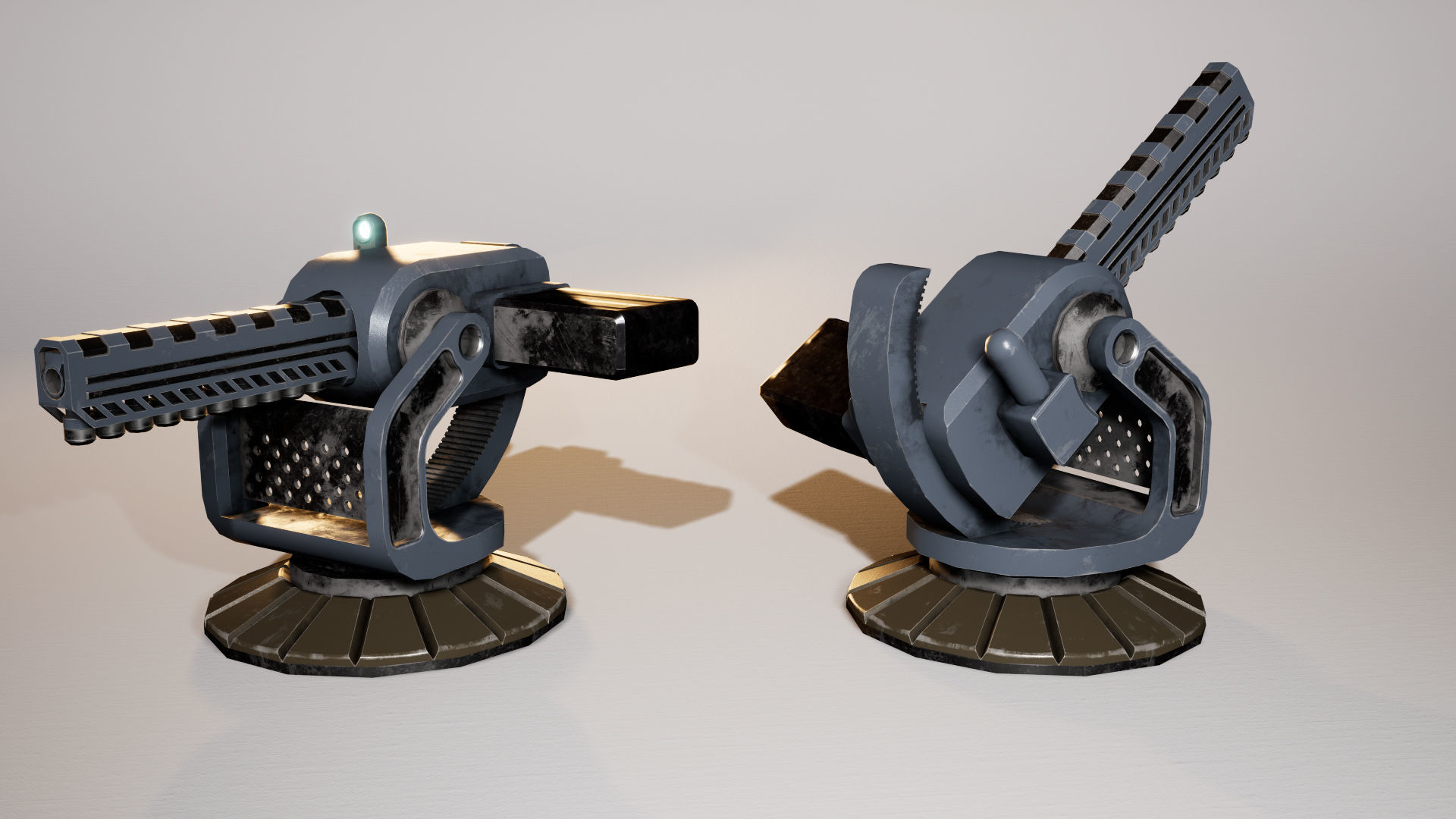 Modular turret Low-poly 3D model_11