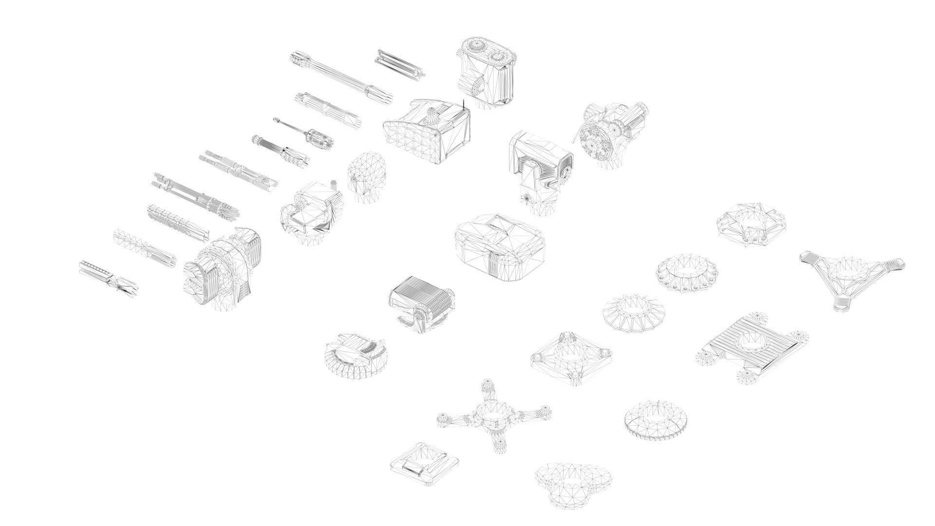 Modular turret Low-poly 3D model_18