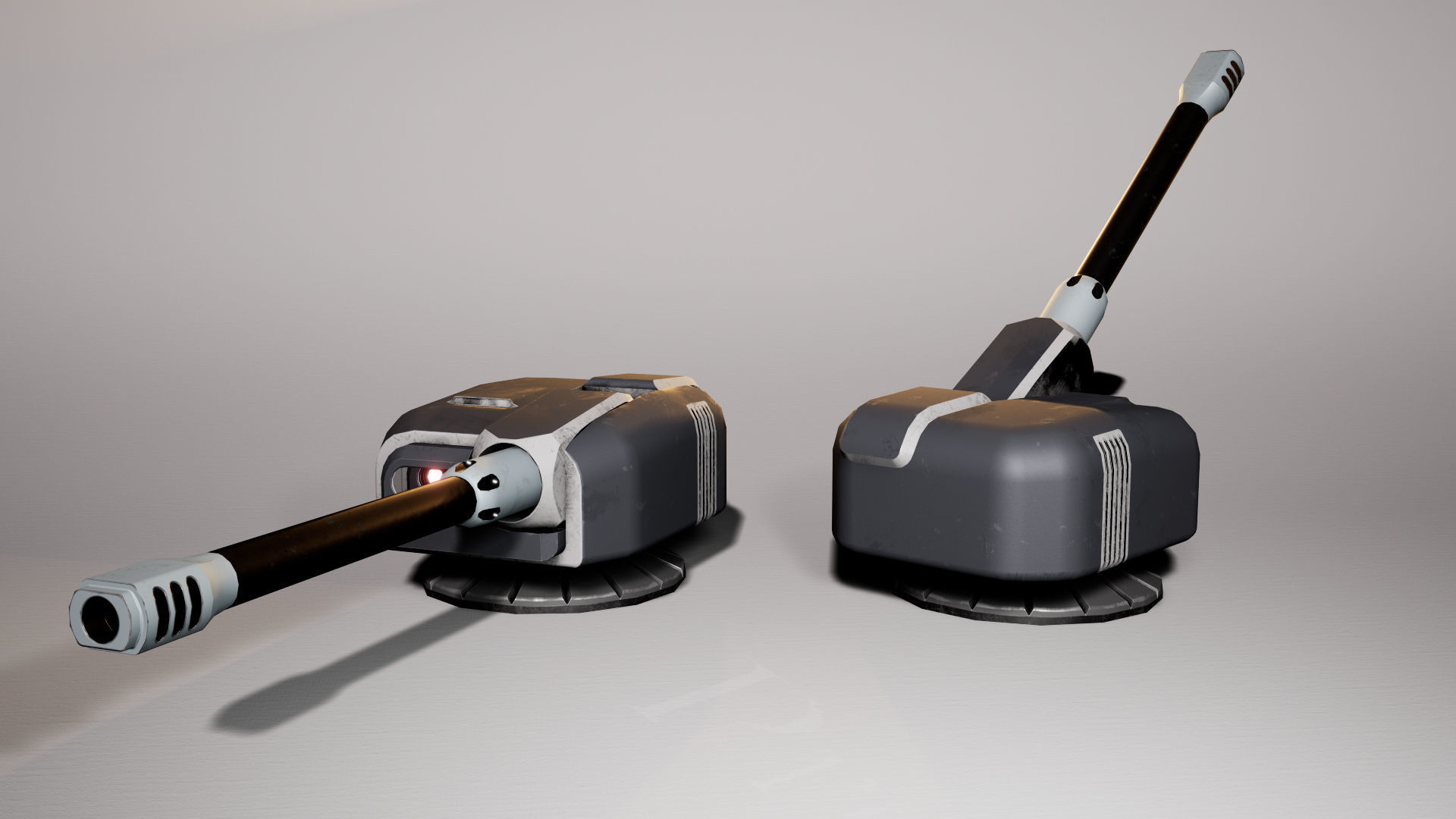 Modular turret Low-poly 3D model_16