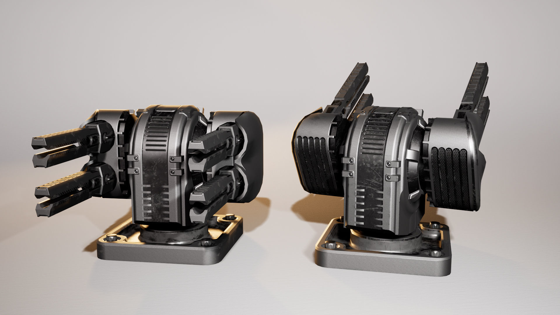 Modular turret Low-poly 3D model_10