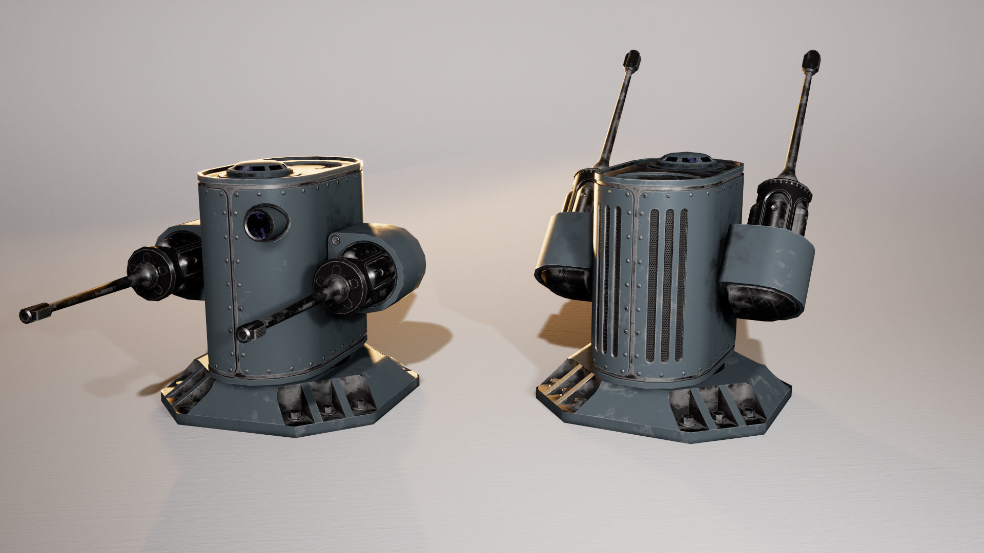 Modular turret Low-poly 3D model_17