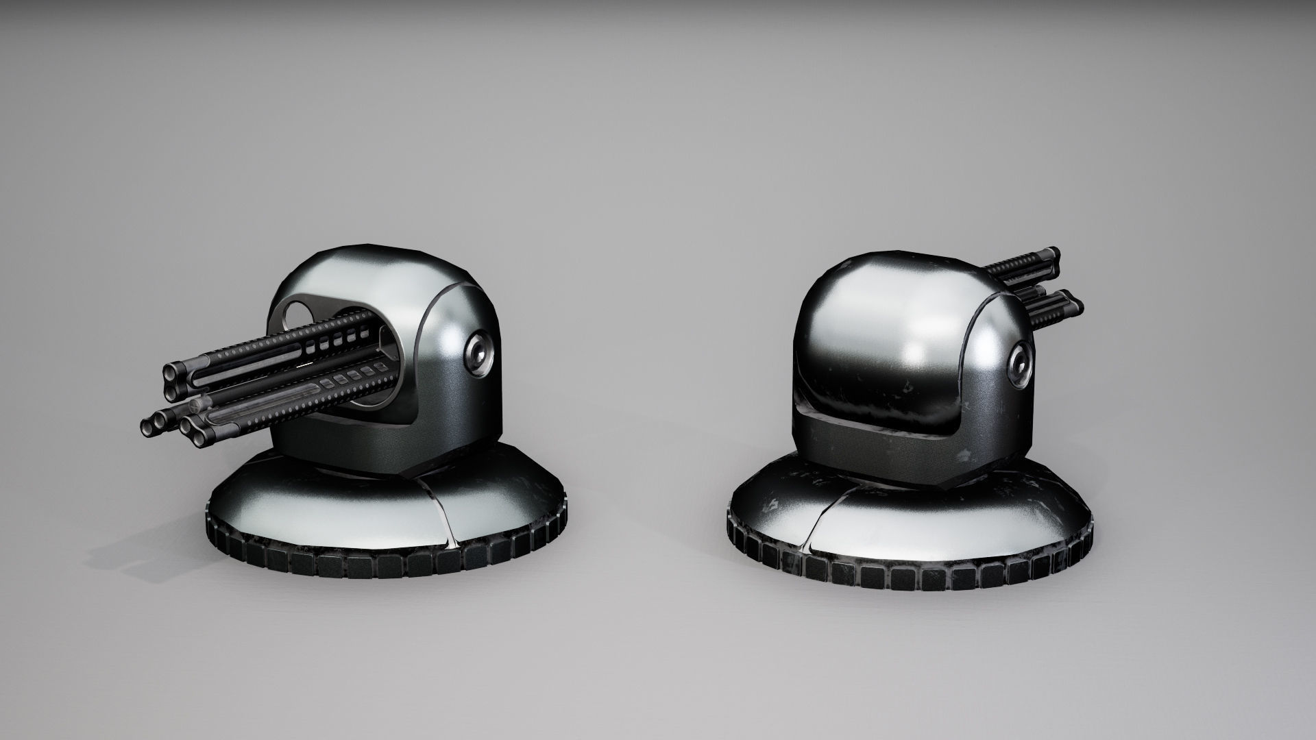 Modular turret Low-poly 3D model_6