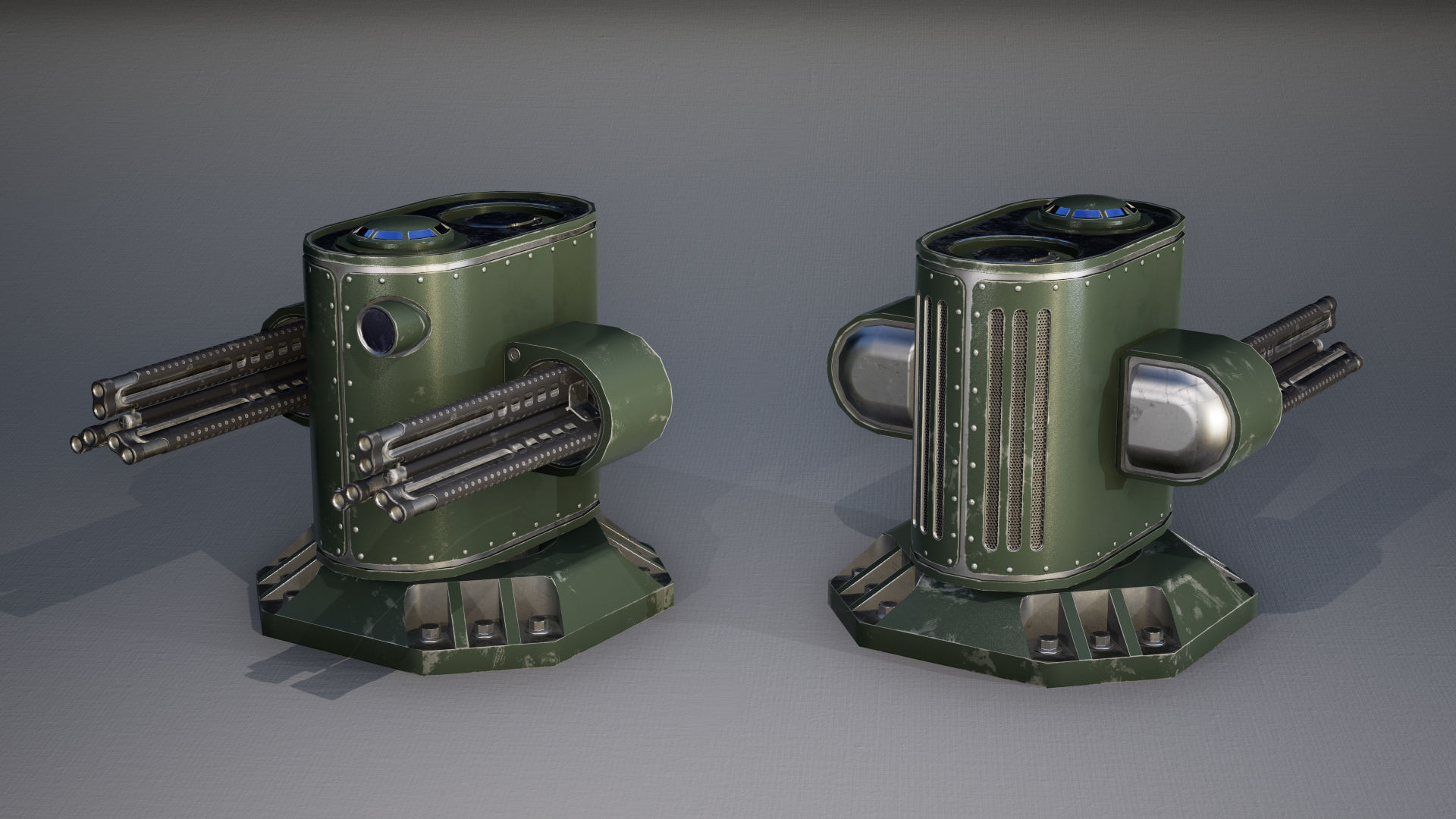 Modular turret Low-poly 3D model_9