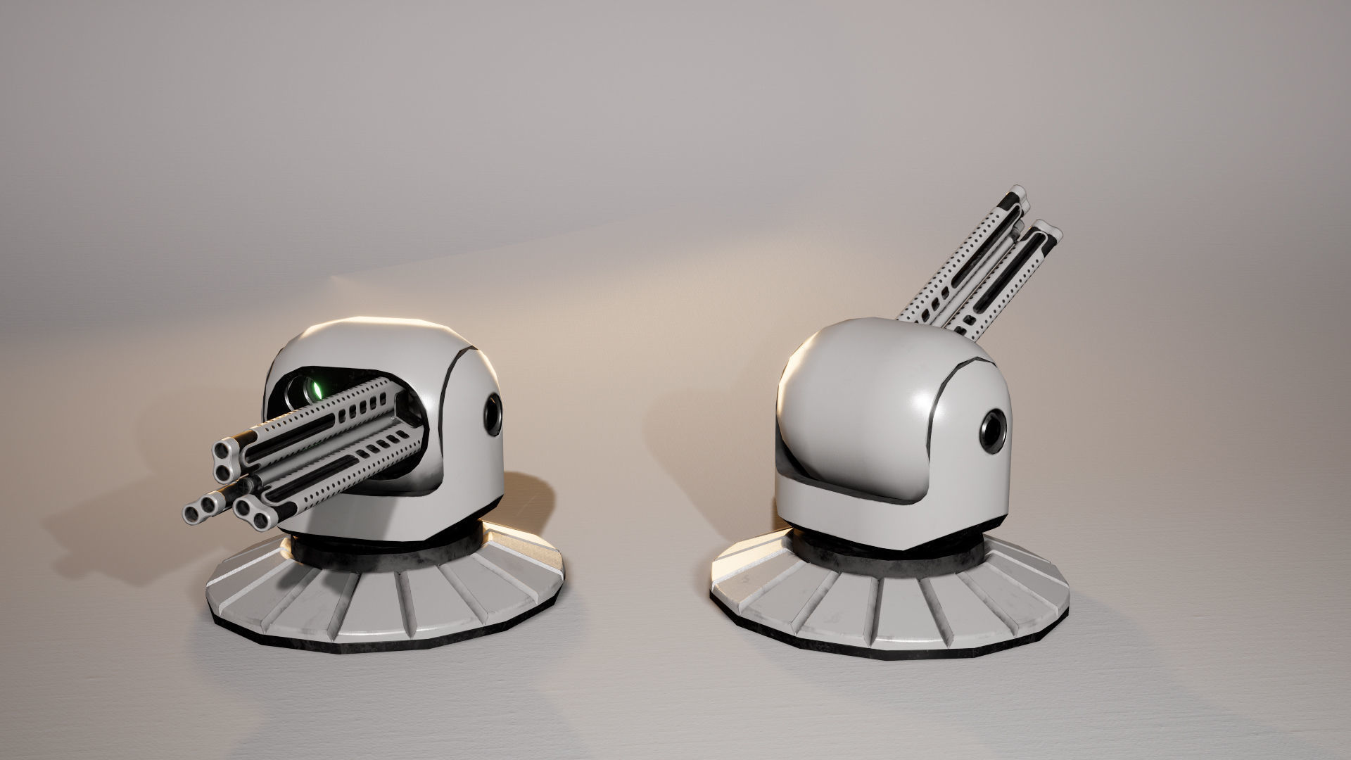 Modular turret Low-poly 3D model_12