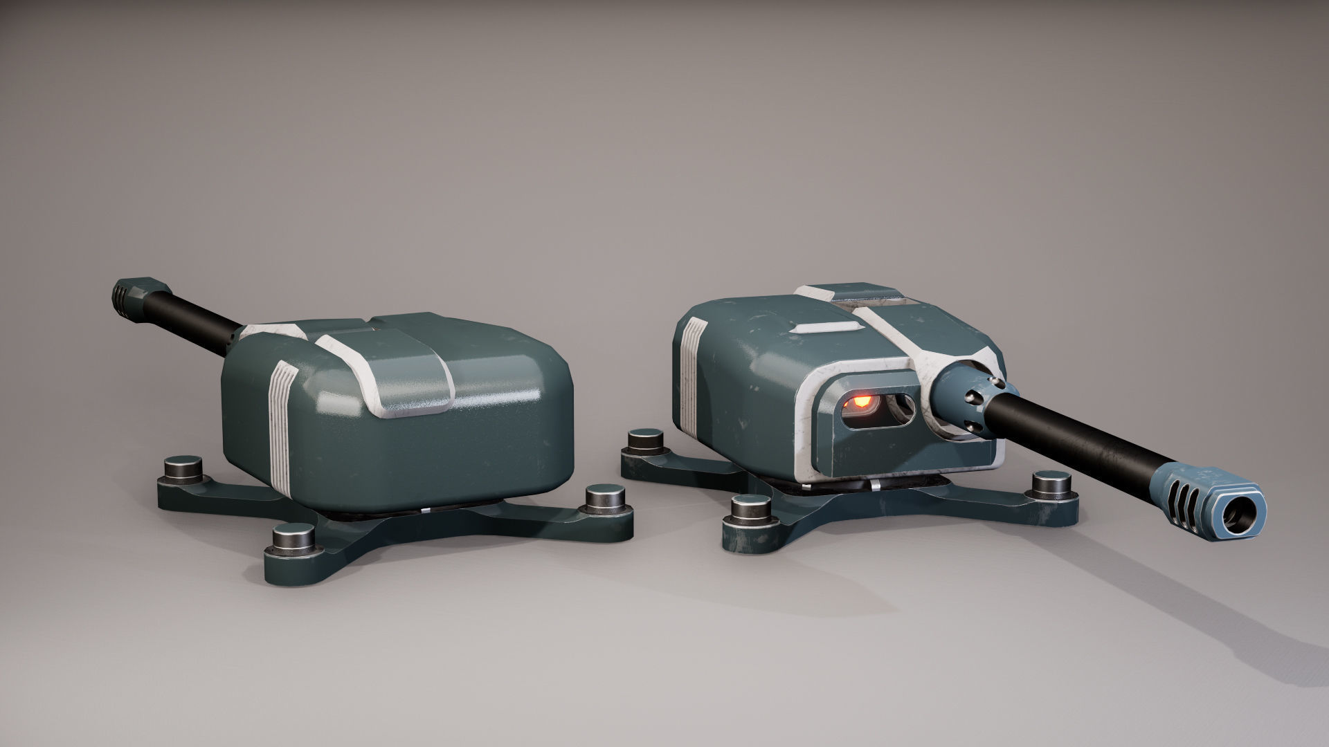 Modular turret Low-poly 3D model_14