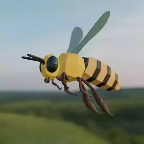 Low Poly Flying Bee Free low-poly 3D model