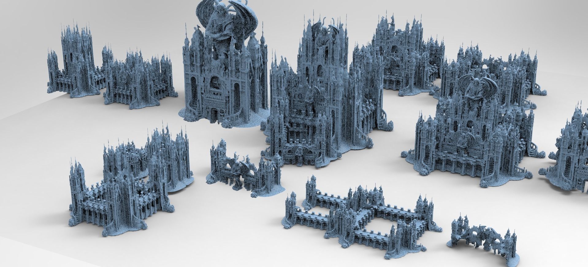 Ancient temple Stone temples Full Kit bash 3D model_1