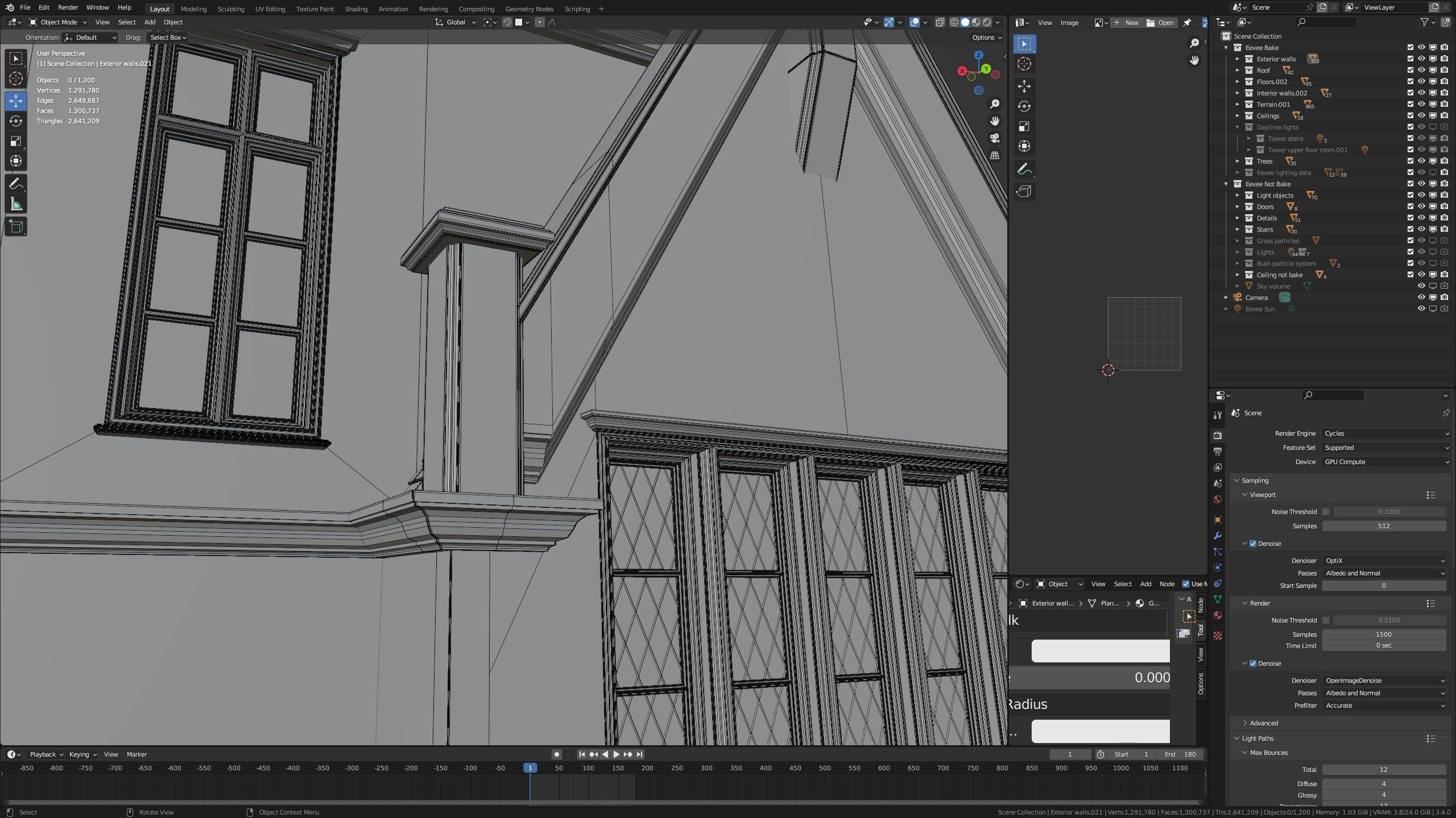 Classic great hall with tower - Church with interior Low-poly 3D model_38