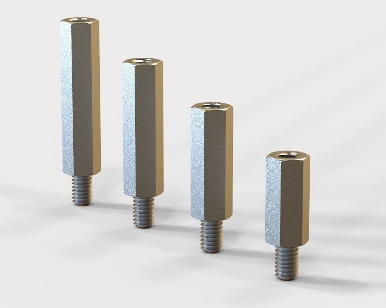 M8 Hexagonal Stud Male-Female Connector 3D print model_1