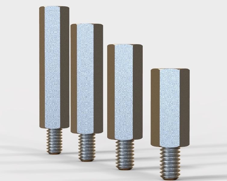 M8 Hexagonal Stud Male-Female Connector 3D print model_34