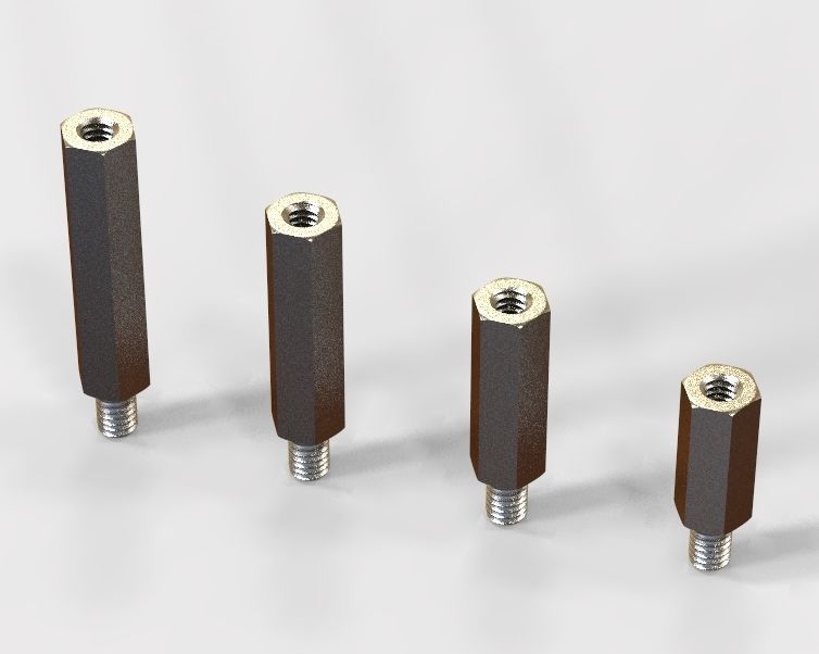 M8 Hexagonal Stud Male-Female Connector 3D print model_30