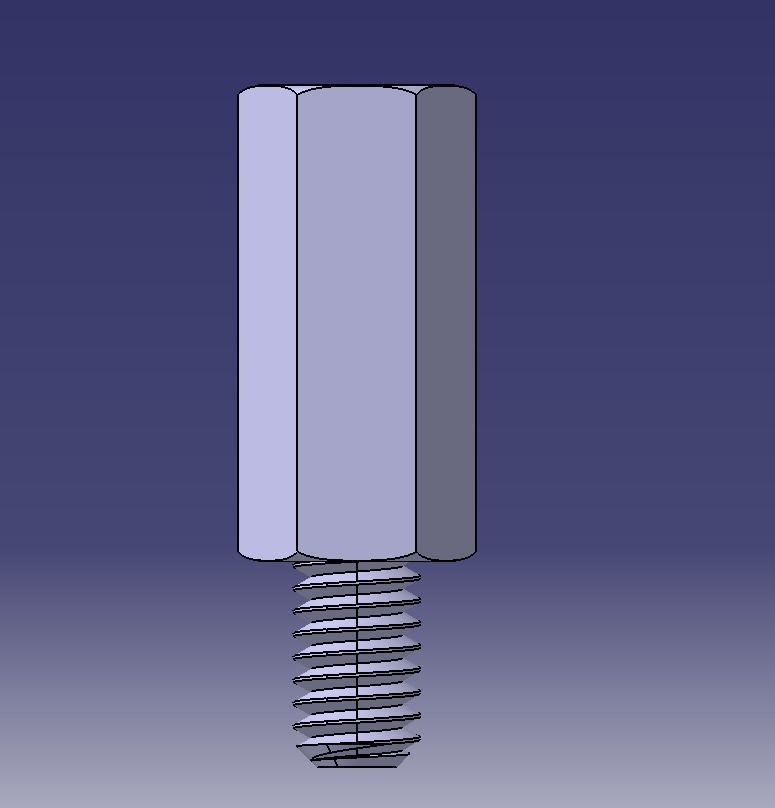 M8 Hexagonal Stud Male-Female Connector 3D print model_10