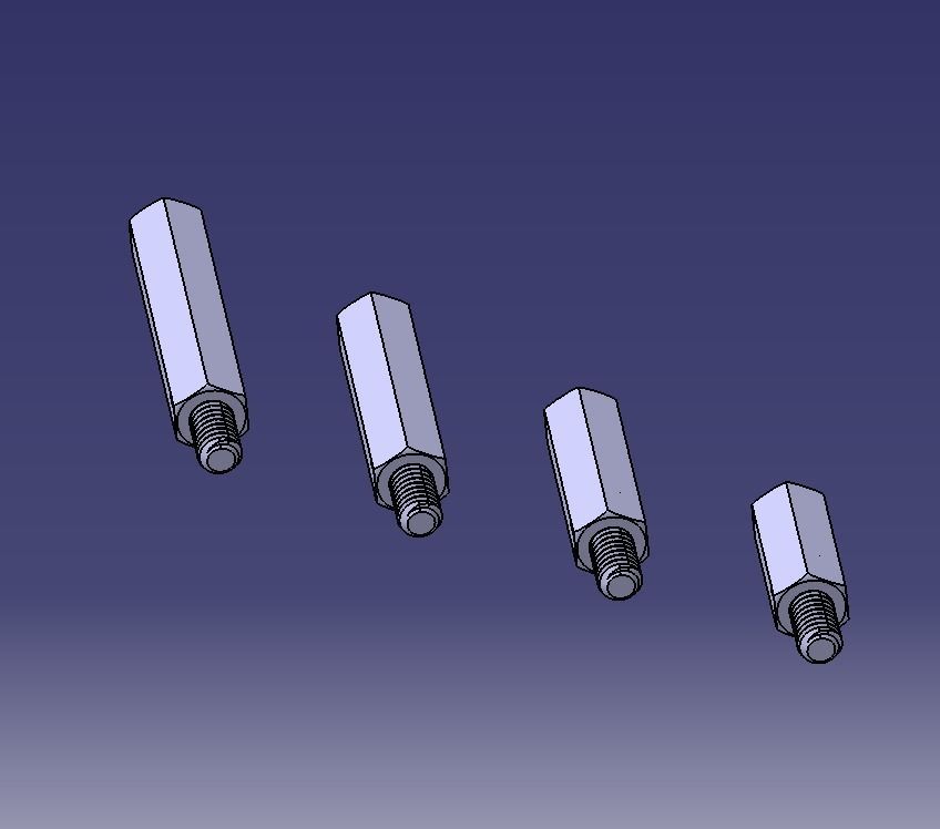 M8 Hexagonal Stud Male-Female Connector 3D print model_8