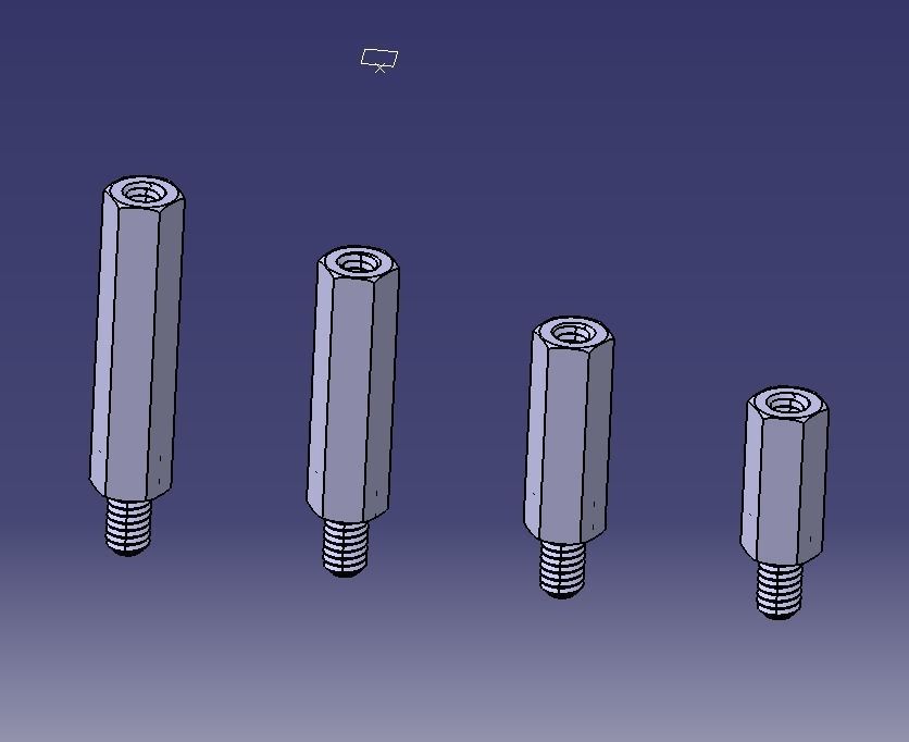 M8 Hexagonal Stud Male-Female Connector 3D print model_4