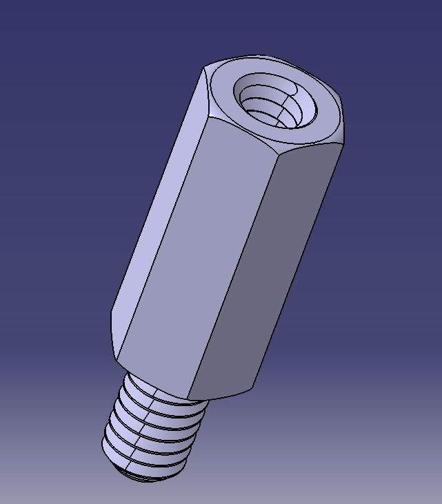 M8 Hexagonal Stud Male-Female Connector 3D print model_12