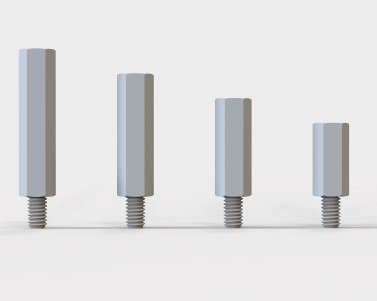 M8 Hexagonal Stud Male-Female Connector 3D print model_28