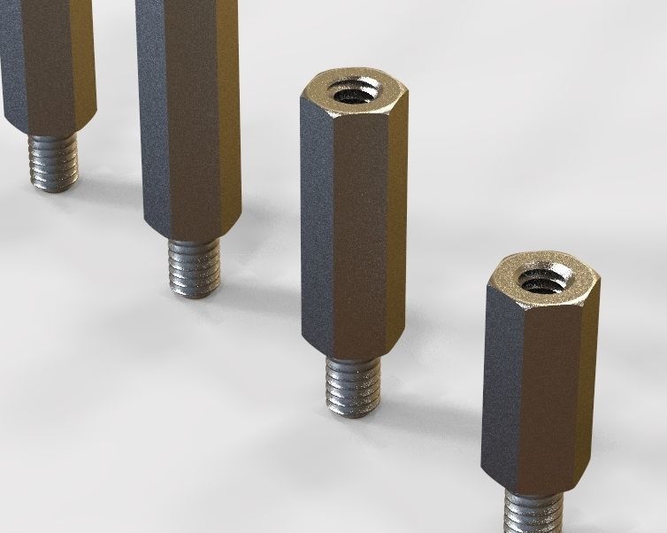 M8 Hexagonal Stud Male-Female Connector 3D print model_32