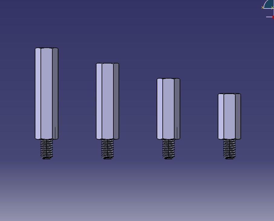 M8 Hexagonal Stud Male-Female Connector 3D print model_2