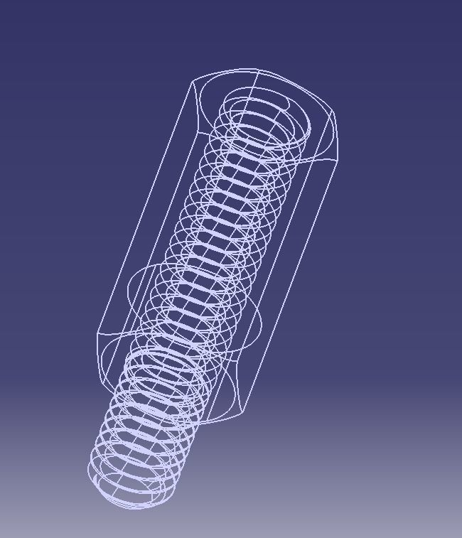 M8 Hexagonal Stud Male-Female Connector 3D print model_14