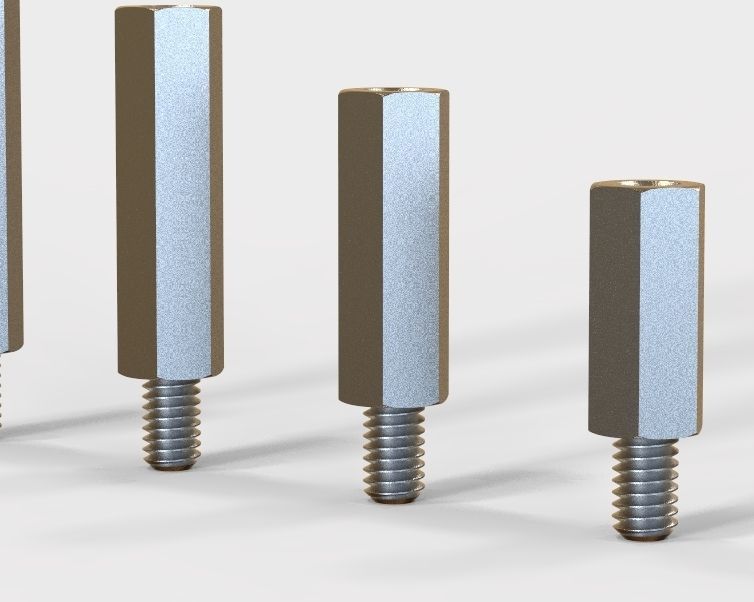 M8 Hexagonal Stud Male-Female Connector 3D print model_33