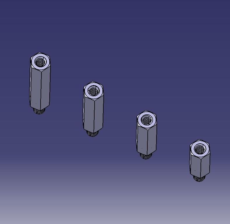 M8 Hexagonal Stud Male-Female Connector 3D print model_27