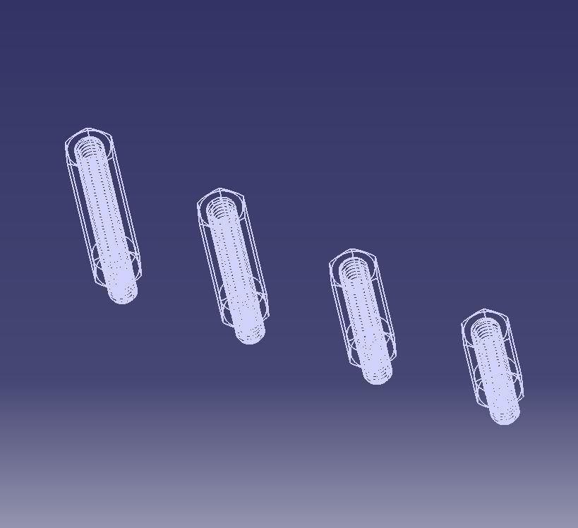 M8 Hexagonal Stud Male-Female Connector 3D print model_9