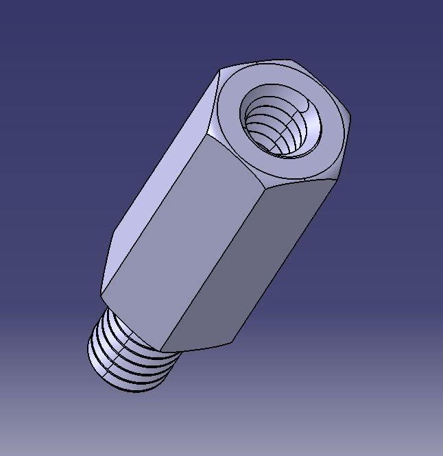 M8 Hexagonal Stud Male-Female Connector 3D print model_15