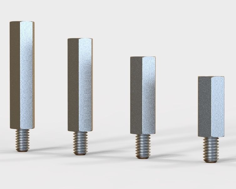 M8 Hexagonal Stud Male-Female Connector 3D print model_35